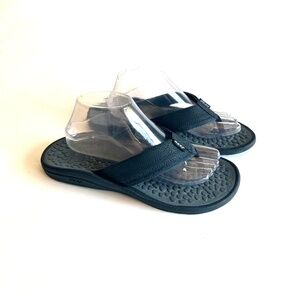 Men’s Reef Black Grey Synthetic Rubber Outsole Flip Flops Size 9